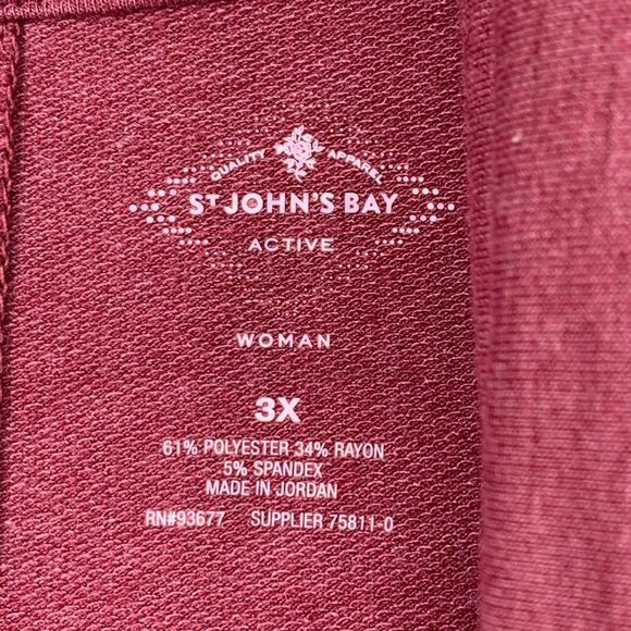 Womens Open Front Cardi Roomy Pockets St Johns Bay Size 3X Polyester Red - Picture 3 of 8